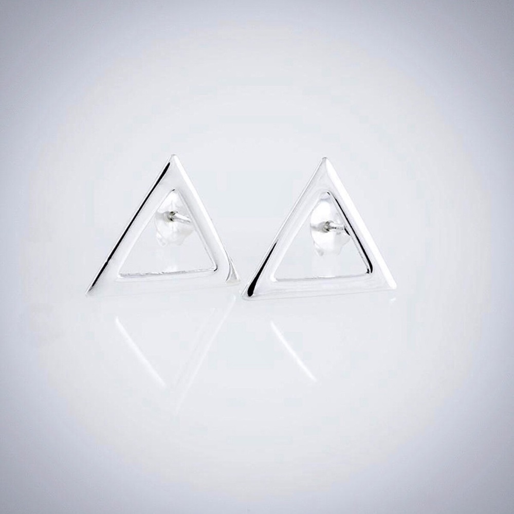 Sterling Silver Triangle Earrings